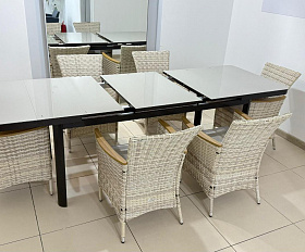 Обеденный комплект Ludwig + Amelia Royal Family из искусственного ротанга, цвет бежевый