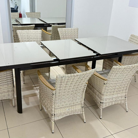 Обеденный комплект Ludwig + Amelia Royal Family из искусственного ротанга, цвет бежевый фото 3