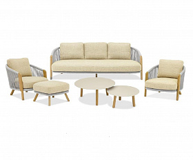 Комплект лаунж мебели Avesta Brafritid серый/песочный, тик/алюминий/веревка