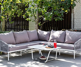 Лаунж-зона модульная Канны 4SIS из роупа (веревки), цвет светло-серый