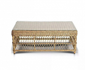 Стол журнальный Гранд Латте 4SIS из искусственного ротанга, цвет соломенный