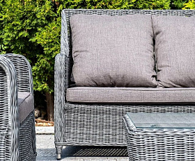 Лаунж-зона Гляссе 4SIS из искусственного ротанга, цвет графит