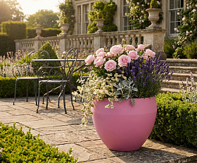 Кашпо Concretika Гира D50H43 Пинк 4010