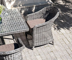 Обеденная группа Эспрессо 4SIS из искусственного ротанга, цвет графит