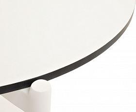 Диего журнальный стол из HPL 120х60 H40, каркас белый муар, цвет молочный