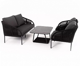 Лаунж-зона 4-местная Канны 4SIS из роупа (веревки), цвет темно-серый