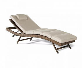 Шезлонг Лиссабон 4SIS из искусственного ротанга, цвет коричневый