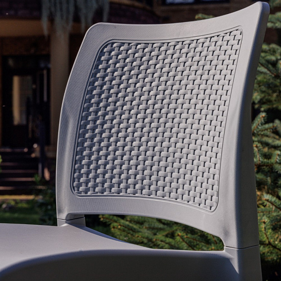 Обеденный стул July Royal Family из пластика, цвет светло-серый фото 4