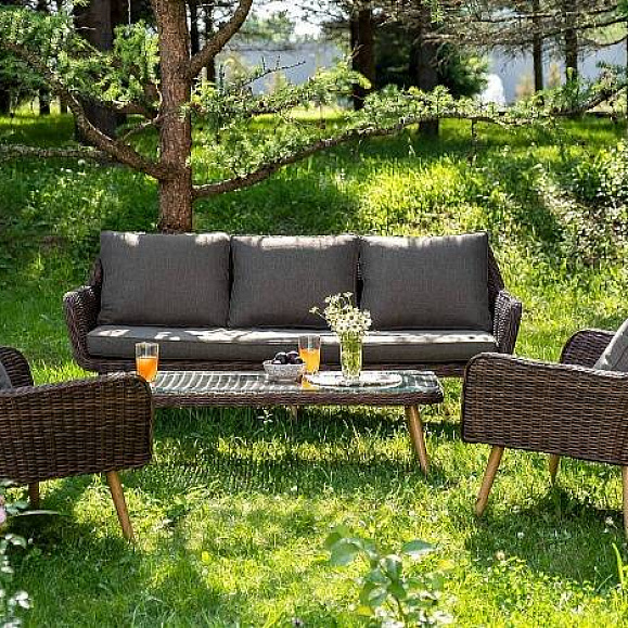 Лаунж-Зона Прованс 4SIS плетеная из искусственного ротанга, цвет коричневый фото 2