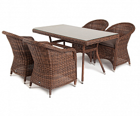 Латте 140 R обеденная группа плетеная, цвет коричневый