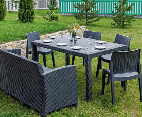 Обеденный комплект July XL Royal Family из пластика, цвет графит