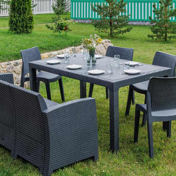 Обеденный комплект July XL Royal Family из пластика, цвет графит фото 4
