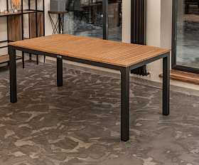 Обеденный стол Oscar Royal Family из алюминия со столешницей из тика