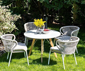 Обеденная группа Фоджа 4SIS из роупа (веревки), цвет бежевый