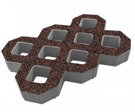 Газонная бетонная решетка Выбор 400х600х80 мм Коричневый