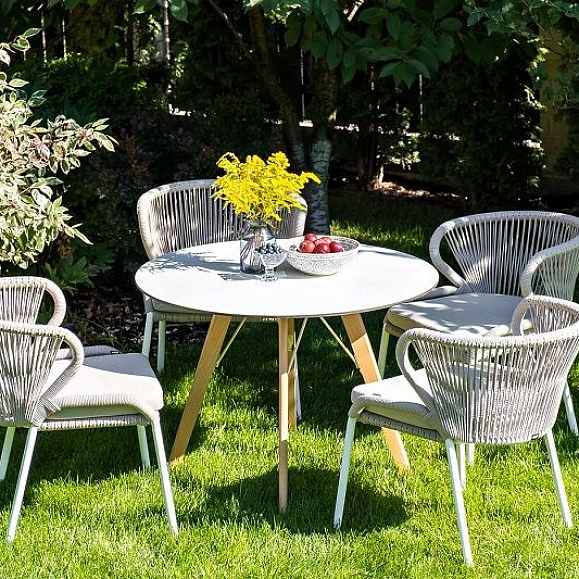 Обеденная группа Фоджа 4SIS из роупа (веревки), цвет бежевый фото 6