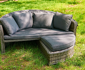 Диван-трансформер Violetta Royal Family из искусственного ротанга, цвет серый