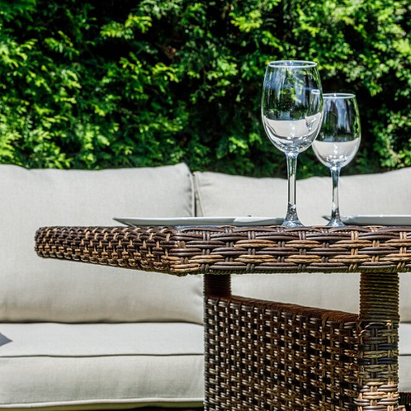 Обеденный комплект Karl Royal Family из искусственного ротанга с обеденным столом, цвет коричневый фото 9