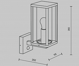 Настенный светильник (бра) Cell Maytoni O452WL-01GFSR цвет Графит