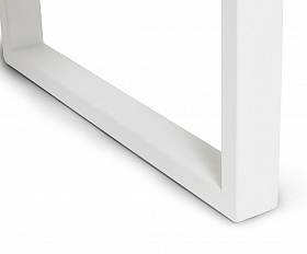 Варадеро журнальный стол из HPL 110х60 H43, каркас алюминий белый муар, цвет столешницы молочный