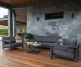 Лаунж-зона Гранада из алюминия со столиком из HPL