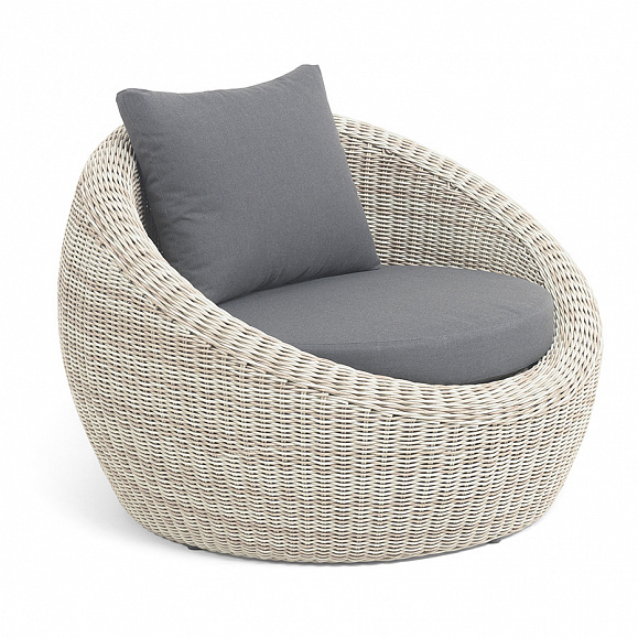 Барселона кресло из искусственного ротанга, цвет бежевый фото 2