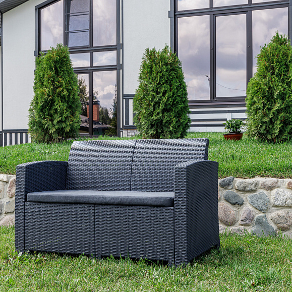 Диван двухместный Lana Royal Family из пластика, цвет графит фото 2