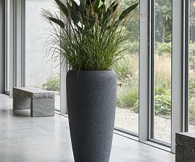 Кашпо TERRAFAKTURA Альто D38(44)х80 Базальт