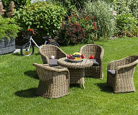 Плетеное кресло детское Равенна 4SIS из искусственного ротанга, цвет соломенный