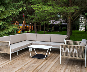 Касабланка модульная лаунж-зона из роупа (веревки), каркас из алюминия