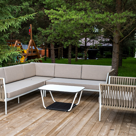 Касабланка модульная лаунж-зона из роупа (веревки), каркас из алюминия фото 5