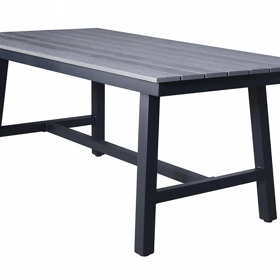 Сан Ремо стол обеденный из ДПК, каркас алюминиевый темно-серый фото 1