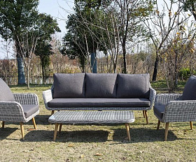 Столик журнальный Прованс 4SIS из искусственного ротанга, цвет бежевый