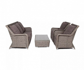 Лаунж-зона Гляссе 4SIS из искусственного ротанга (гиацинт), цвет графит