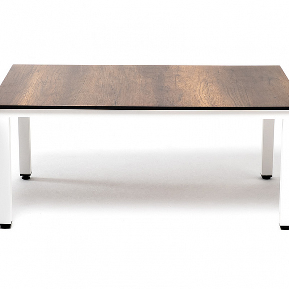 Канны журнальный столик из HPL 90х60, H40, каркас белый, цвет столешницы дуб фото 2