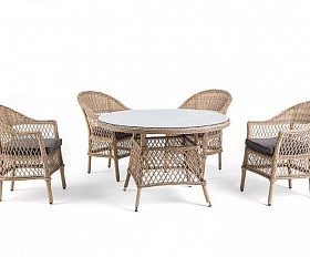 Обеденная группа Дольче 4SIS из искусственного ротанга, цвет соломенный
