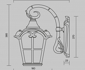 Настенный светильник (бра) Albion Maytoni O413WL-01BZ цвет Бронза Антик