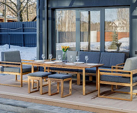 Обеденный комплект Brooklyn Royal Family из дерева, цвет серый