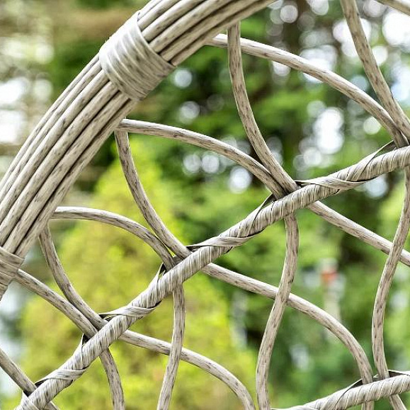 Подвесное кресло Венеция 4SIS из искусственного ротанга, цвет серый с бежевой подушкой фото 8