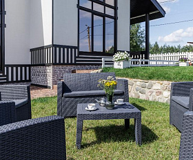 Обеденный комплект Lana L Royal Family из пластика, цвет графит