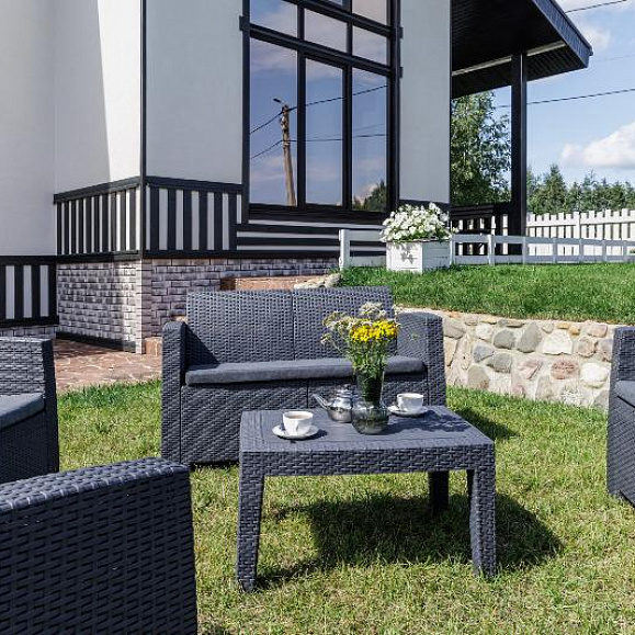 Обеденный комплект Lana L Royal Family из пластика, цвет графит фото 7