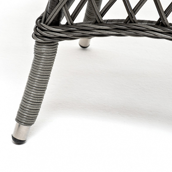 Эспрессо плетеный круглый стол, диаметр 80 см, цвет графит фото 5