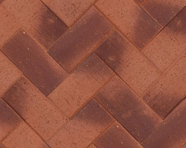 Тротуарная клинкерная брусчатка ЛСР Ливерпуль 200х100х50 мм, бордо