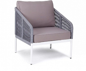 Кресло Канны 4SIS из роупа (веревки), цвет светло-серый