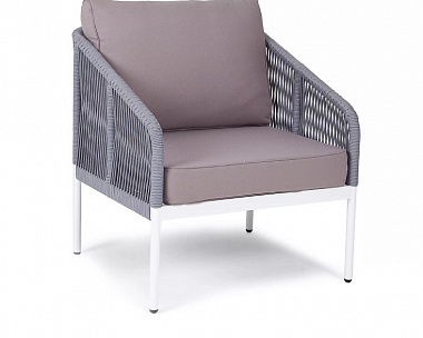 Кресло Канны 4SIS из роупа (веревки), цвет светло-серый