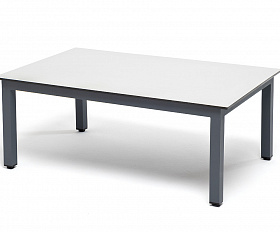 Канны журнальный столик из HPL 90х60, H40, каркас темно-серый (RAL 7024), цвет столешницы молочный