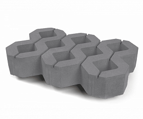 Тротуарная плитка Нобетек Газонная решетка 1РД10 темно-серая