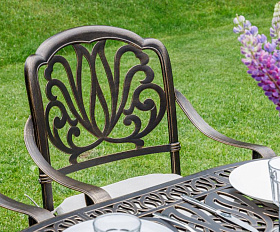 Обеденный комплект Wilhelm Royal Family из литого алюминия на 6 персон. Овальный стол