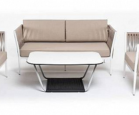 Лаунж-Зона Касабланка 4SIS плетеная из роупа 4-местная, цвет бежевый