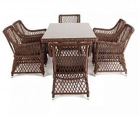 Обеденная Латте 4SIS группа плетеная, цвет коричневый